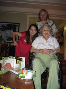 Aunt Janet, the amazing hostess, my wonderful Grandma Beth, and some of the adorable presents from them