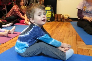 In a yoga class. Max was so good at doing all the poses.